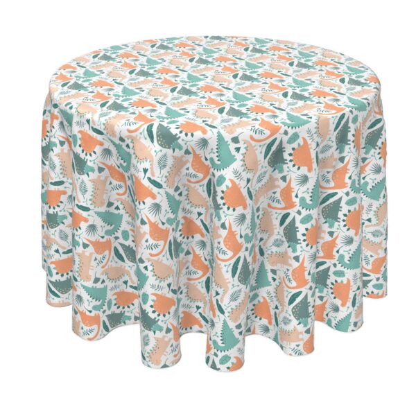 Round Tablecloth, 100% Polyester, 70  Round, Cartoon Dinosaurs