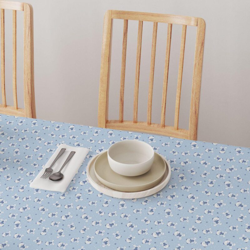 Round Tablecloth, 100% Polyester, 60  Round, Blue Teddy Bears - Image 4