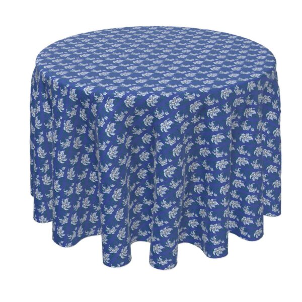 Round Tablecloth, 100% Polyester, 70  Round, Blue Shaded Peony Flowers