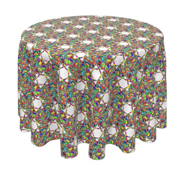 Round Tablecloth, 100% Polyester, 70  Round, Colorful Hexagonal Icon