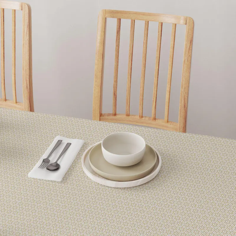Round Tablecloth, 100% Polyester, 60  Round, Geometric Golden Design - Image 4