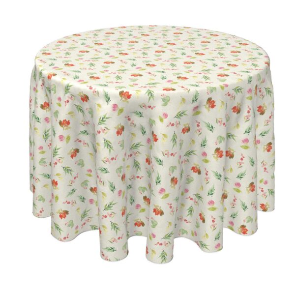 Round Tablecloth, 100% Polyester, 60  Round, Painted Petals