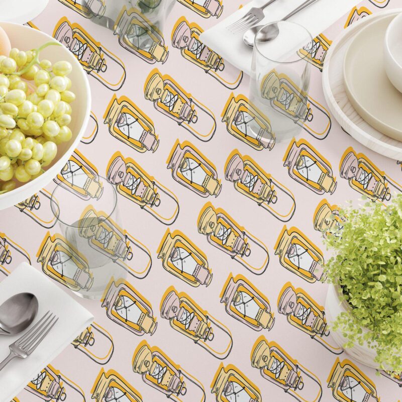 Round Tablecloth, 100% Polyester, 70  Round, Camping Lanterns - Image 3