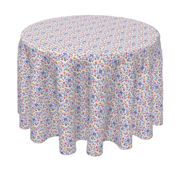 Round Tablecloth, 100% Polyester, 90  Round, Retro Garden