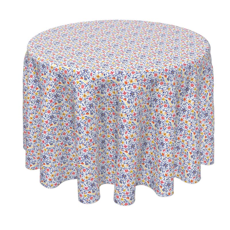 Round Tablecloth, 100% Polyester, 90  Round, Retro Garden