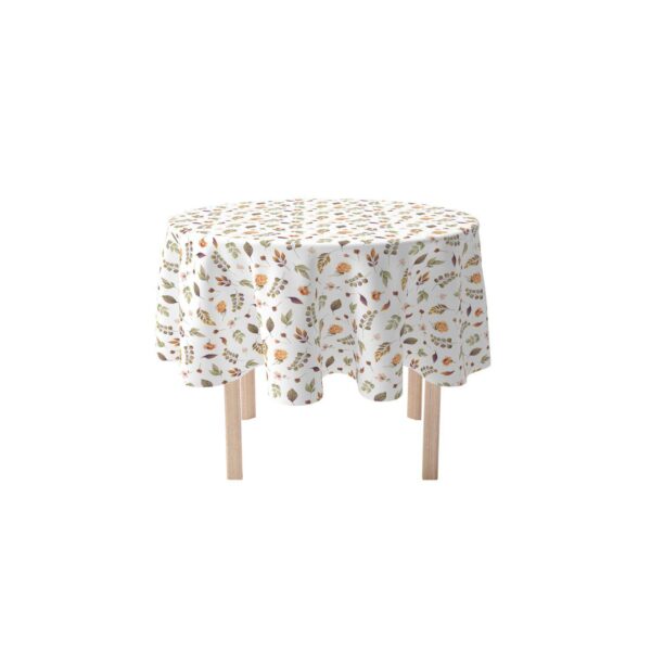 Round Tablecloth, 100% Polyester, 60  Round, Falling Leaves and Flowers