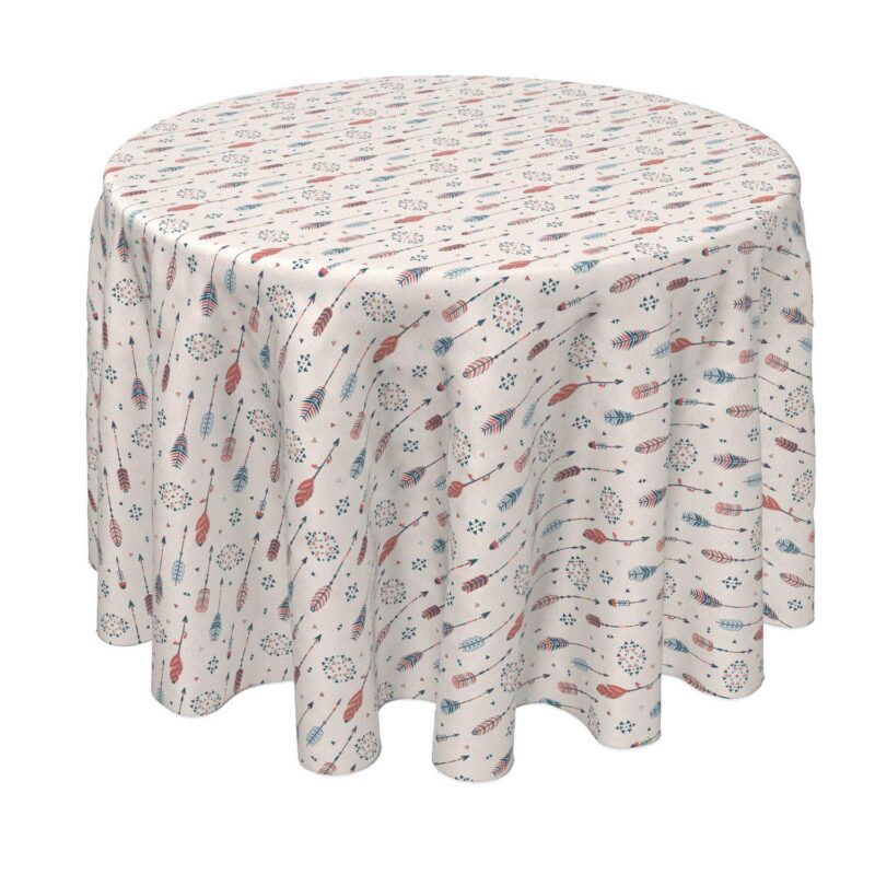 Round Tablecloth, 100% Polyester, 70  Round, Ethnic Arrows