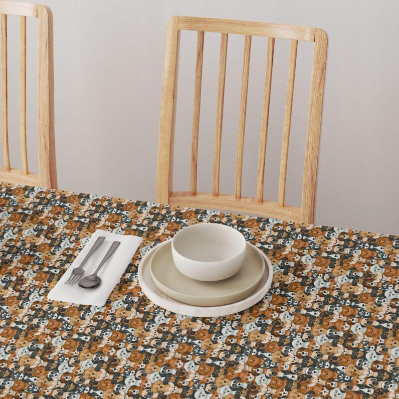 Round Tablecloth, 100% Polyester, 70  Round, Cheerful Dogs - Image 4