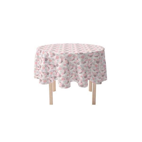 Round Tablecloth, 100% Polyester, 90  Round, Decorated in Pink Dots