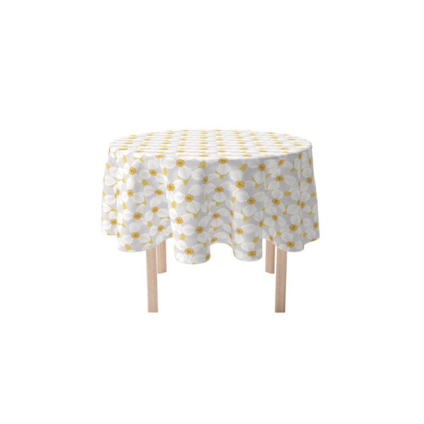 Round Tablecloth, 100% Polyester, 70  Round, Large Petal Flowers