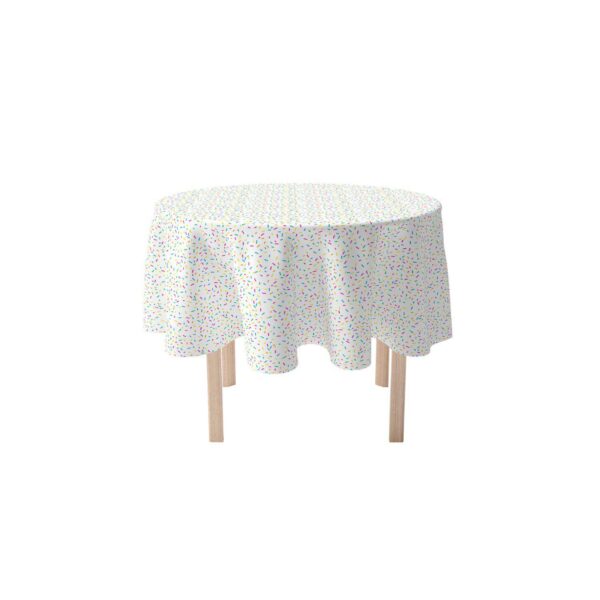 Round Tablecloth, 100% Polyester, 60  Round, Sprinkles on White