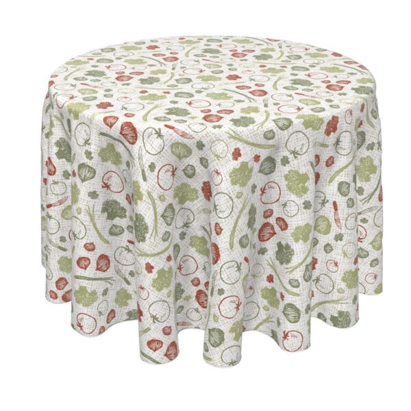 Round Tablecloth, 100% Polyester, 70  Round, Veggie Sketch