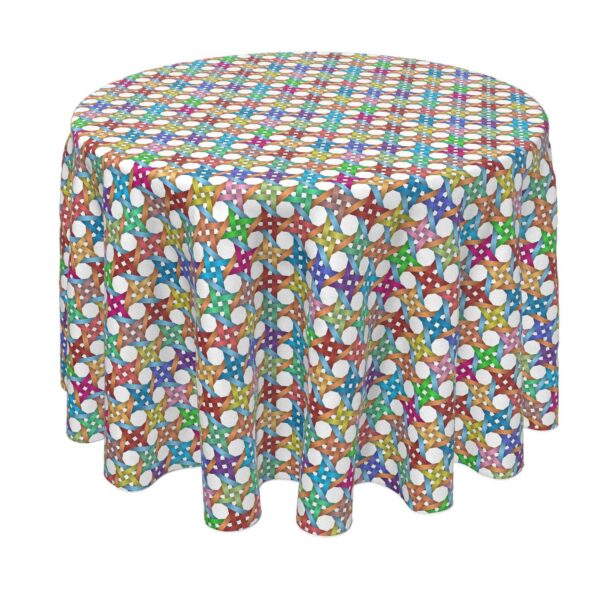 Round Tablecloth, 100% Polyester, 70  Round, Abstract Colorful Octagon