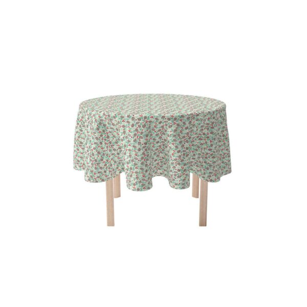 Round Tablecloth, 100% Polyester, 90  Round, Holiday Foliage and Berries