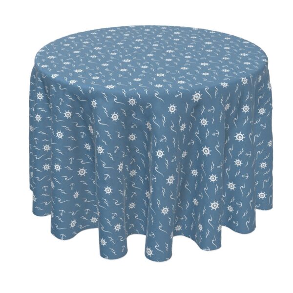 Round Tablecloth, 100% Polyester, 70  Round, Coastal Sea