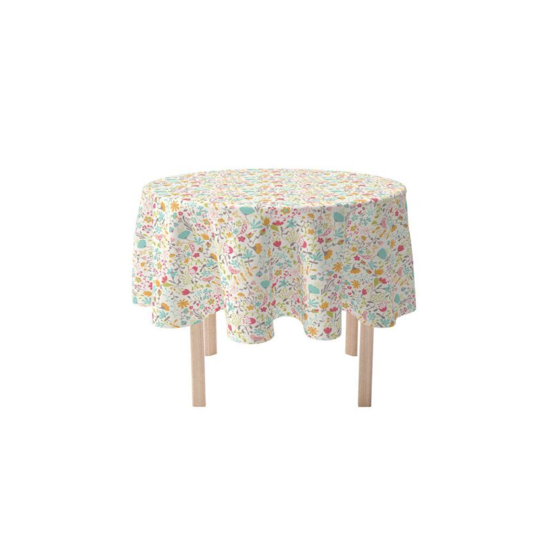 Round Tablecloth, 100% Polyester, 90  Round, Blooming Springs