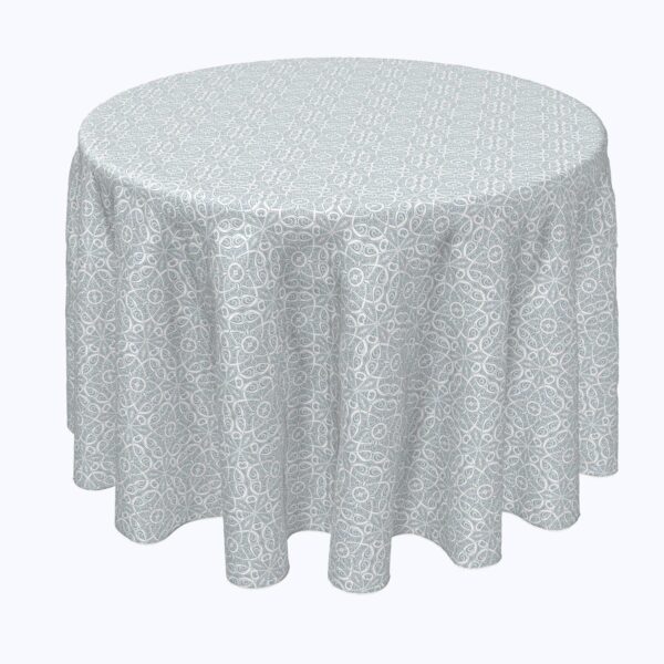 Round Tablecloth, 100% Polyester, 60  Round, Lace Swirls