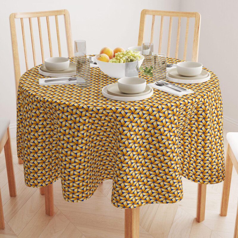 Round Tablecloth, 100% Polyester, 70  Round, Handmade Straw Wicker - Image 2