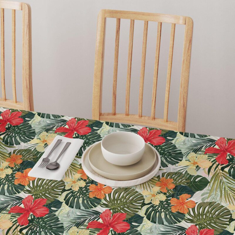 Round Tablecloth, 100% Polyester, 60  Round, Hibiscus Garden - Image 4