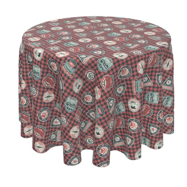 Round Tablecloth, 100% Polyester, 70  Round, Mountain Explorer Plaid