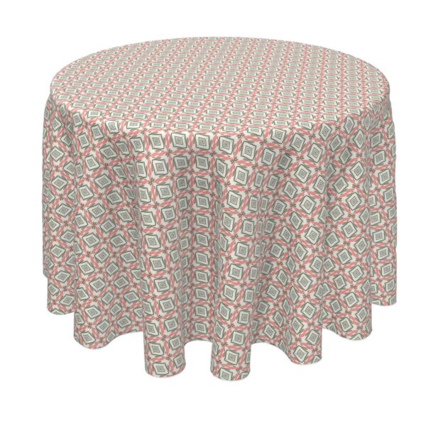 Round Tablecloth, 100% Polyester, 60  Round, Modern Geometric