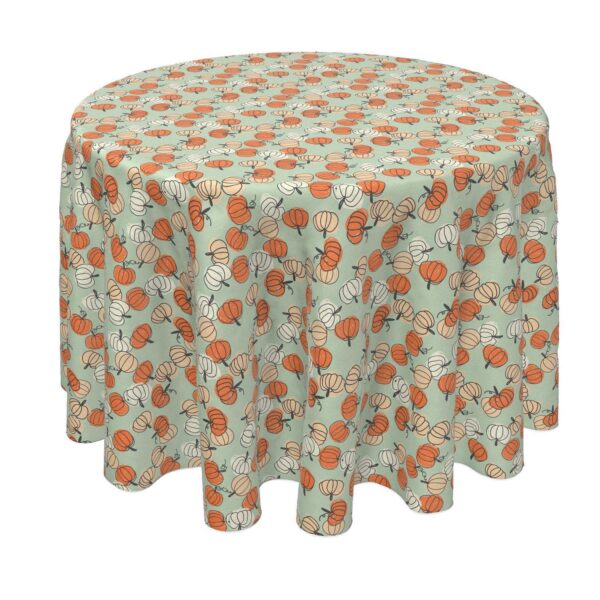 Round Tablecloth, 100% Polyester, 70  Round, Stenciled Pumpkin Harvest