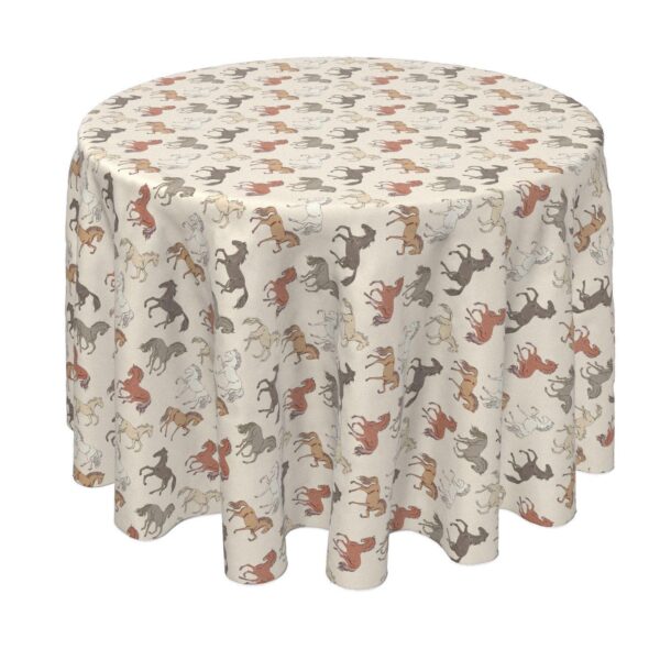 Round Tablecloth, 100% Polyester, 70  Round, Wild Horses