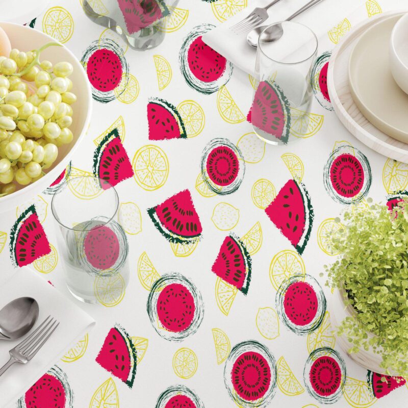 Round Tablecloth, 100% Polyester, 90  Round, Citrus Summertime - Image 3