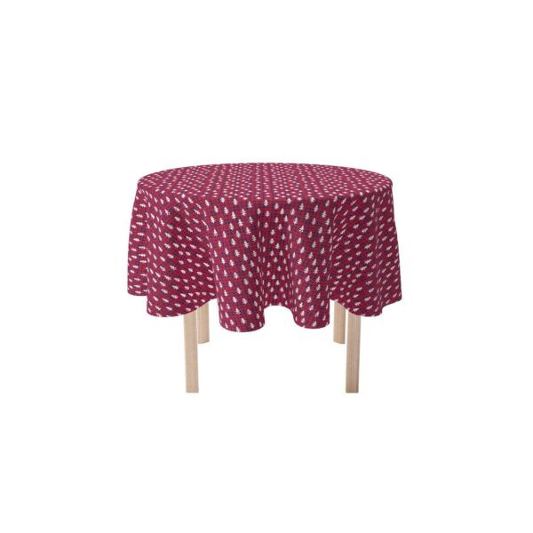 Round Tablecloth, 100% Polyester, 70  Round, Holiday Woodland Plaid