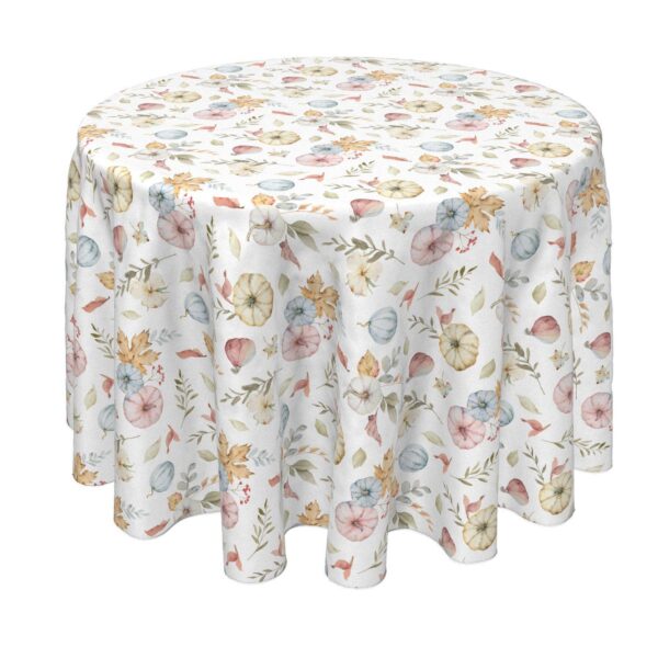 Round Tablecloth, 100% Polyester, 60  Round, Pumpkin Foliage