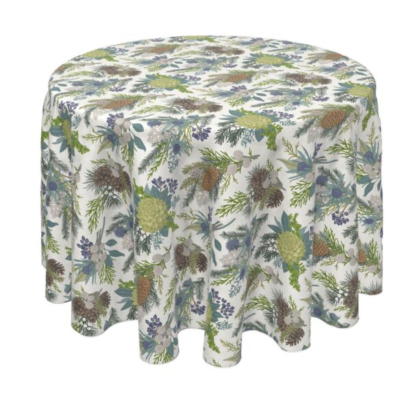 Round Tablecloth, 100% Polyester, 60  Round, Winter Floral