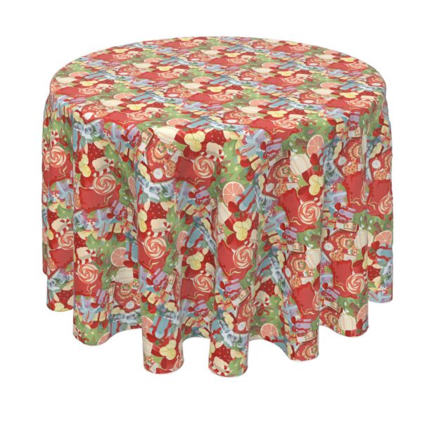 Round Tablecloth, 100% Polyester, 90  Round, Merry Christmas Wonderland