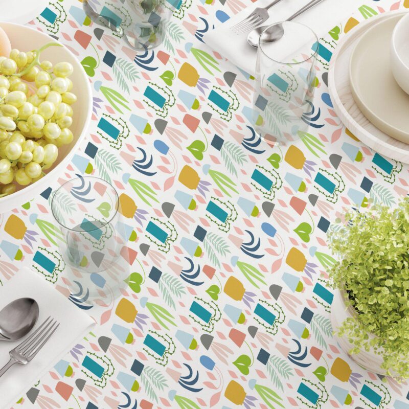 Round Tablecloth, 100% Polyester, 60  Round, Houseplant Collection - Image 3