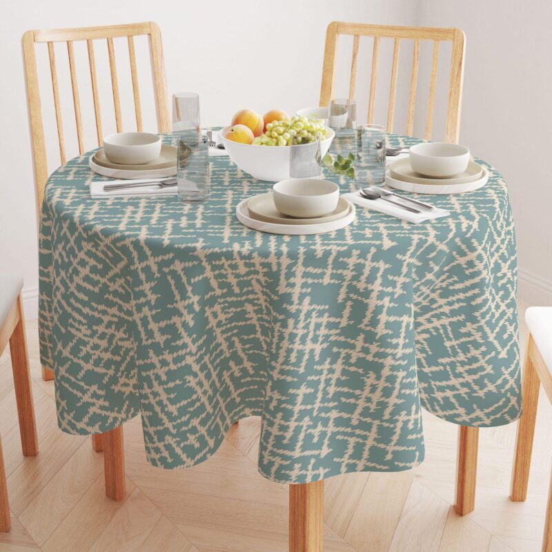 Round Tablecloth, 100% Polyester, 60  Round, Abstract Sketch - Image 2