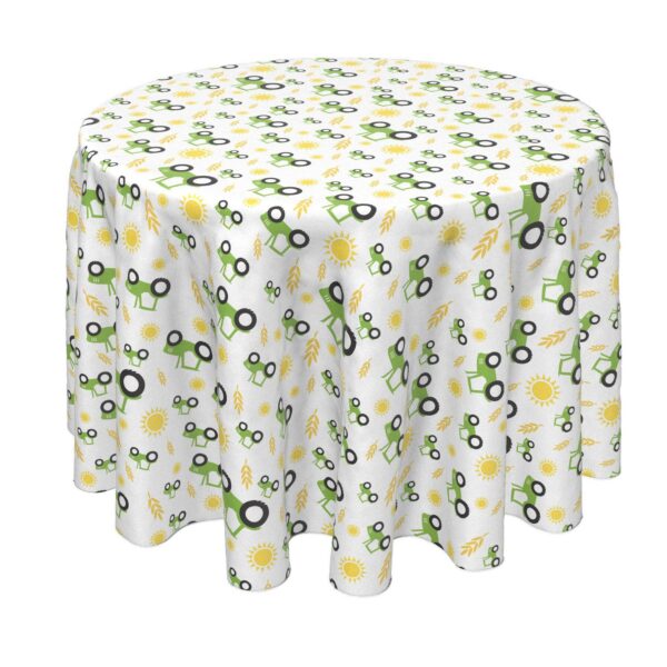 Round Tablecloth, 100% Polyester, 90  Round, Tractors on the Farm