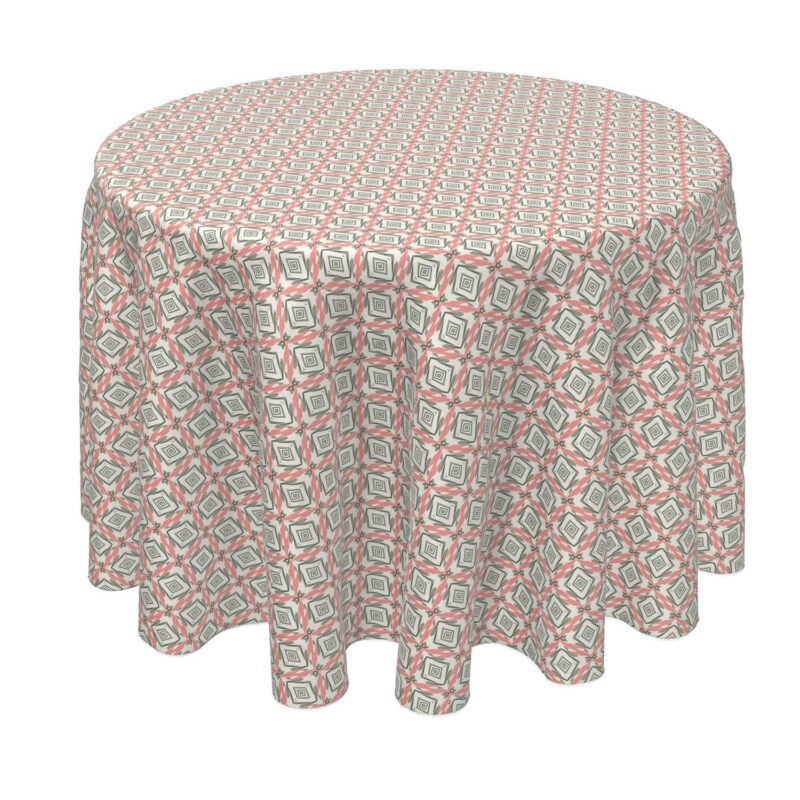 Round Tablecloth, 100% Polyester, 90  Round, Modern Geometric