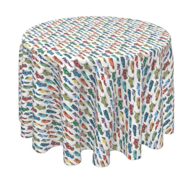 Round Tablecloth, 100% Polyester, 60  Round, Colorful Speed Racers