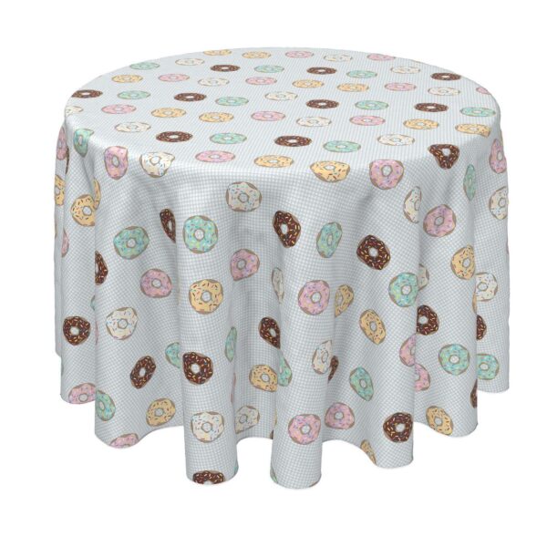 Round Tablecloth, 100% Polyester, 60  Round, Sprinkle Donuts