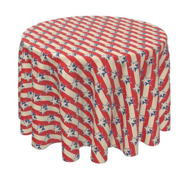 Round Tablecloth, 100% Polyester, 60  Round, USA Stars