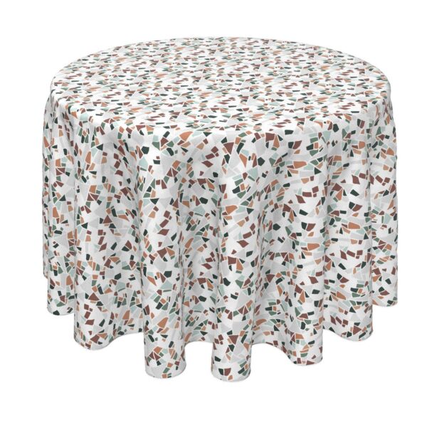 Round Tablecloth, 100% Polyester, 70  Round, Terrazzo Print