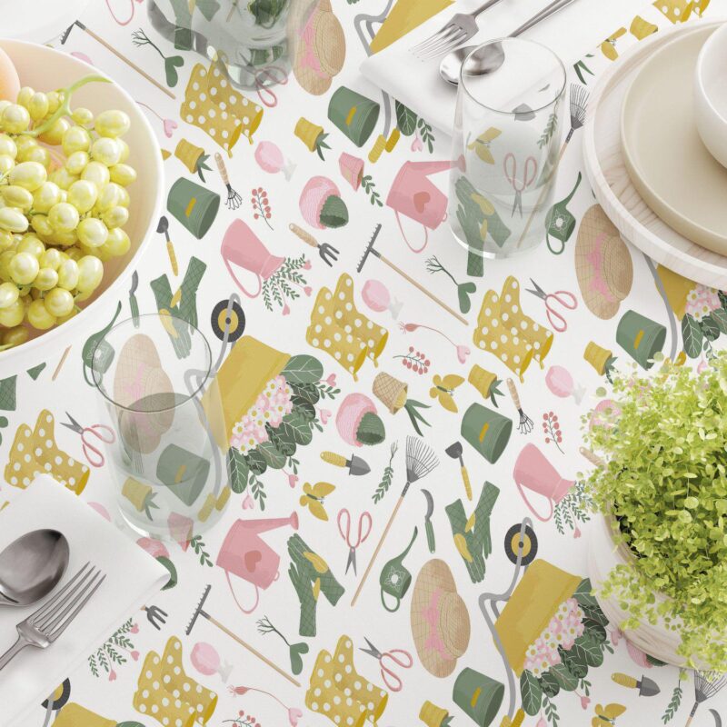 Round Tablecloth, 100% Polyester, 90  Round, In the Garden - Image 3