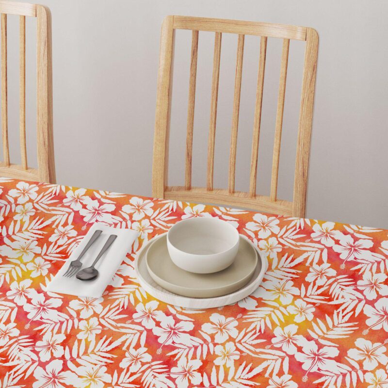 Round Tablecloth, 100% Polyester, 60  Round, Hibiscus Island Style - Image 4