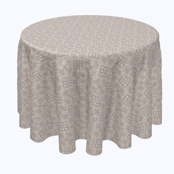 Round Tablecloth, 100% Polyester, 60  Round, Vintage Elegance Lace Design