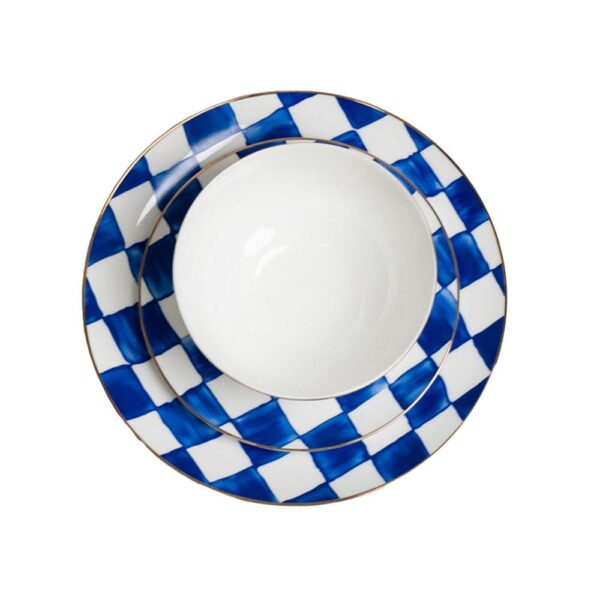 Royal Blue Check Plate Set