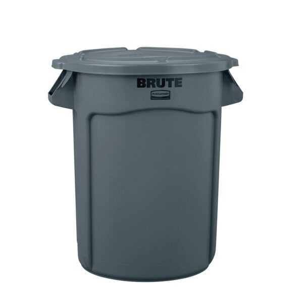 Rubbermaid Brute 32-Gallon Trash Can with Lid, Grey