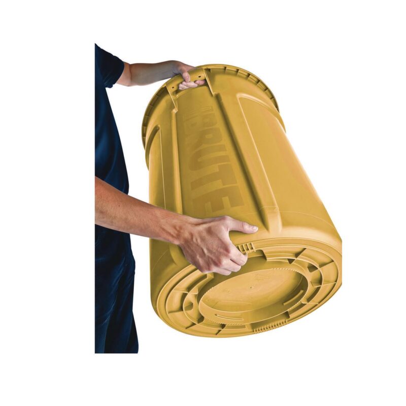 Rubbermaid Commercial Vented Round Brute Container, 44 gal, Plastic, Yellow - Image 8
