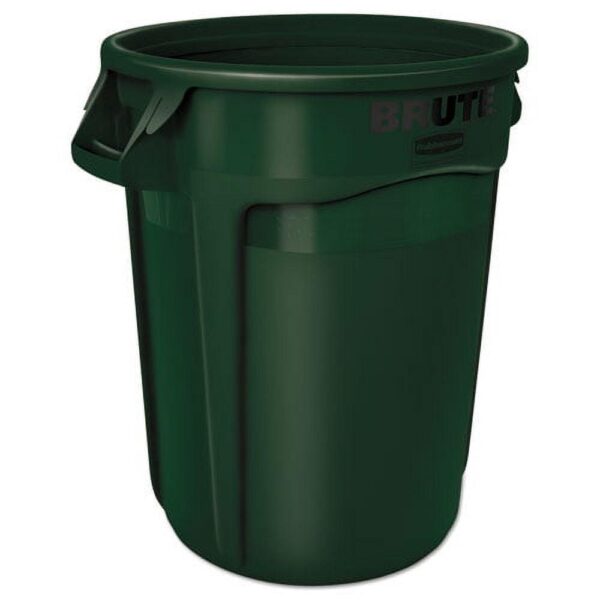 Rubbermaid Commercial Products Round Brute Container, Plastic, 32 Gallon, Dark Green