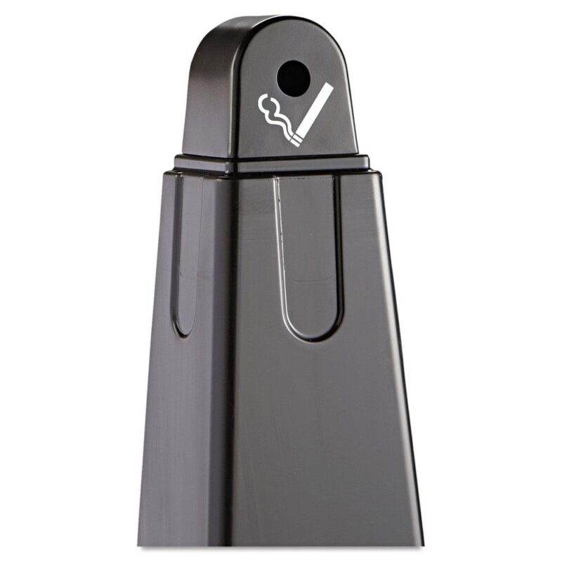 Rubbermaid Commercial GroundsKeeper Cigarette Waste Collector, Pyramid, 1 gal, Plastic/Steel, Black -RCP257088BLA - Image 3
