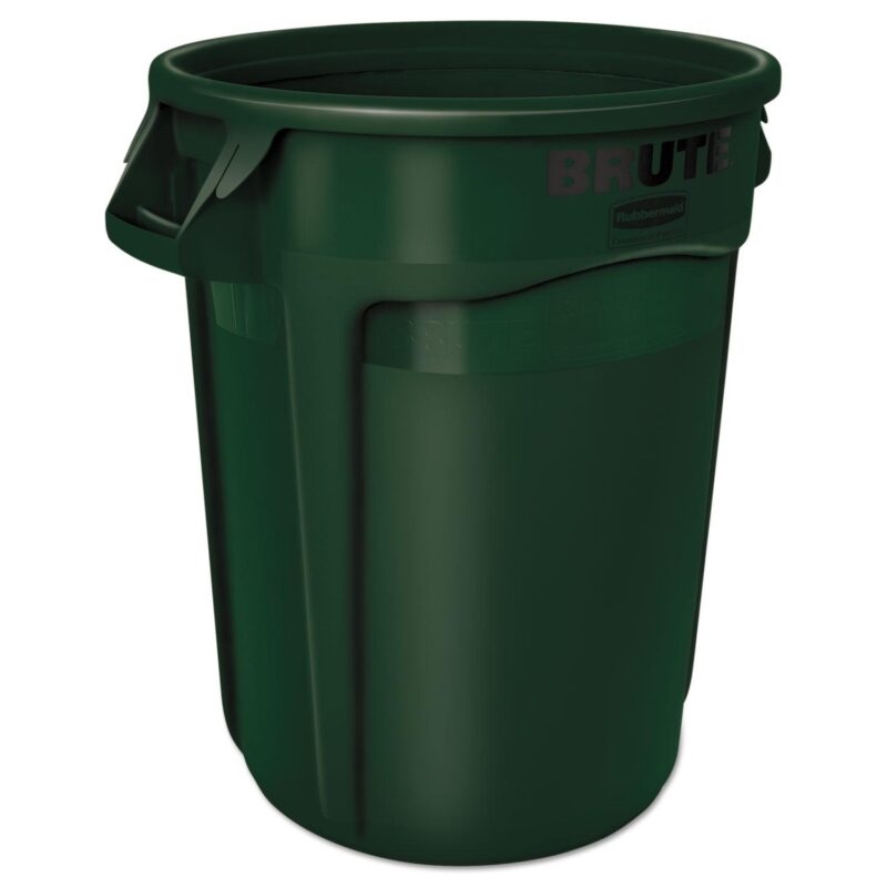 Rubbermaid Commercial Products Round Brute Container, Plastic, 32 Gallon, Dark Green - Image 4