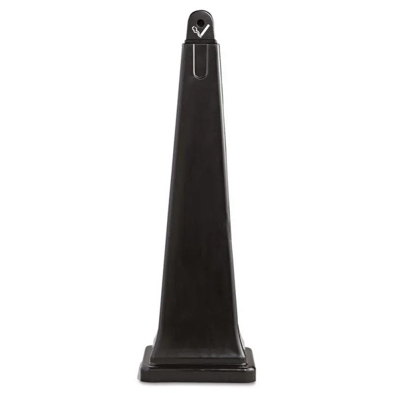 Rubbermaid Commercial GroundsKeeper Cigarette Waste Collector, Pyramid, 1 gal, Plastic/Steel, Black -RCP257088BLA - Image 2
